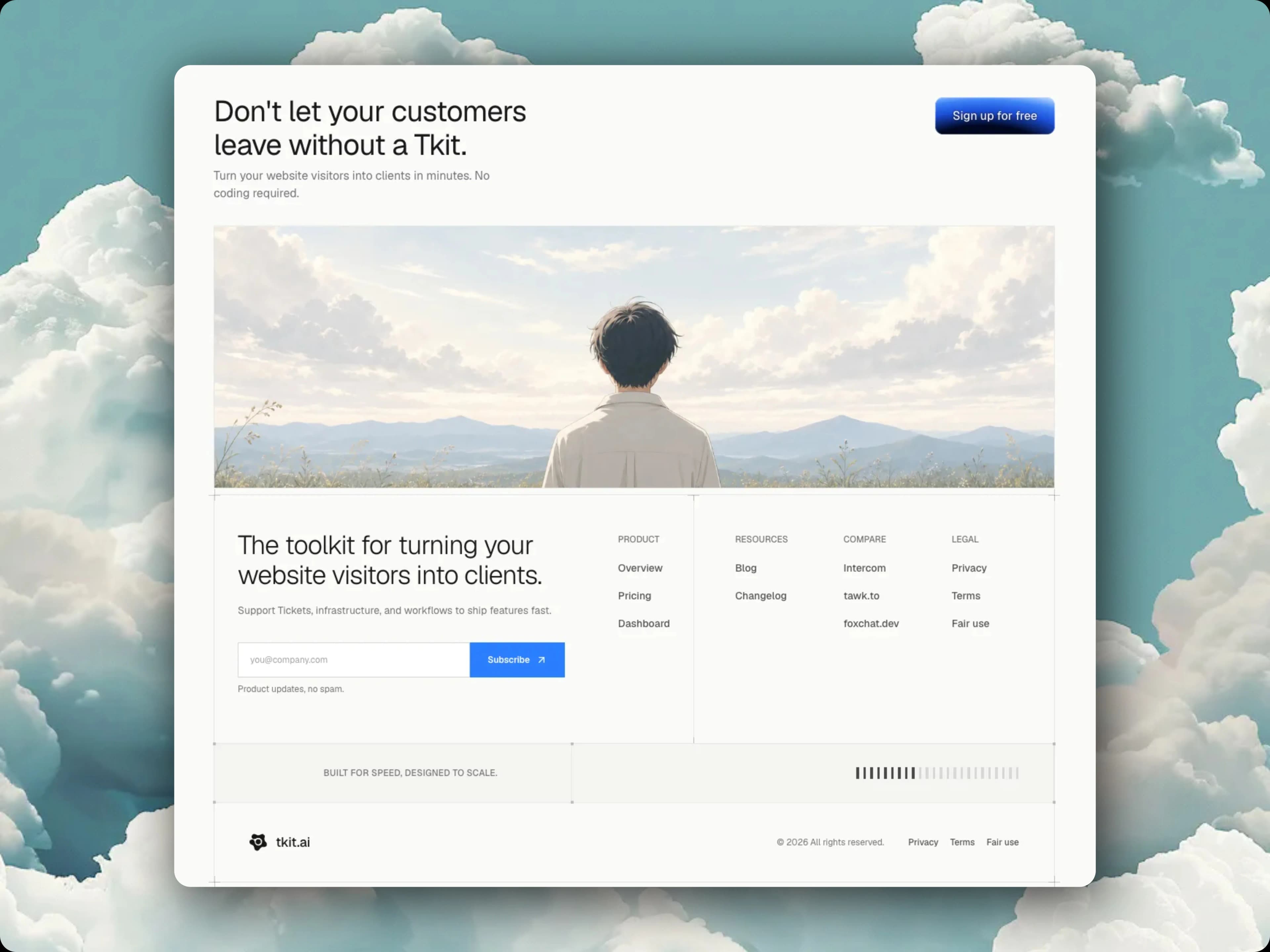 Customer-support site footer
