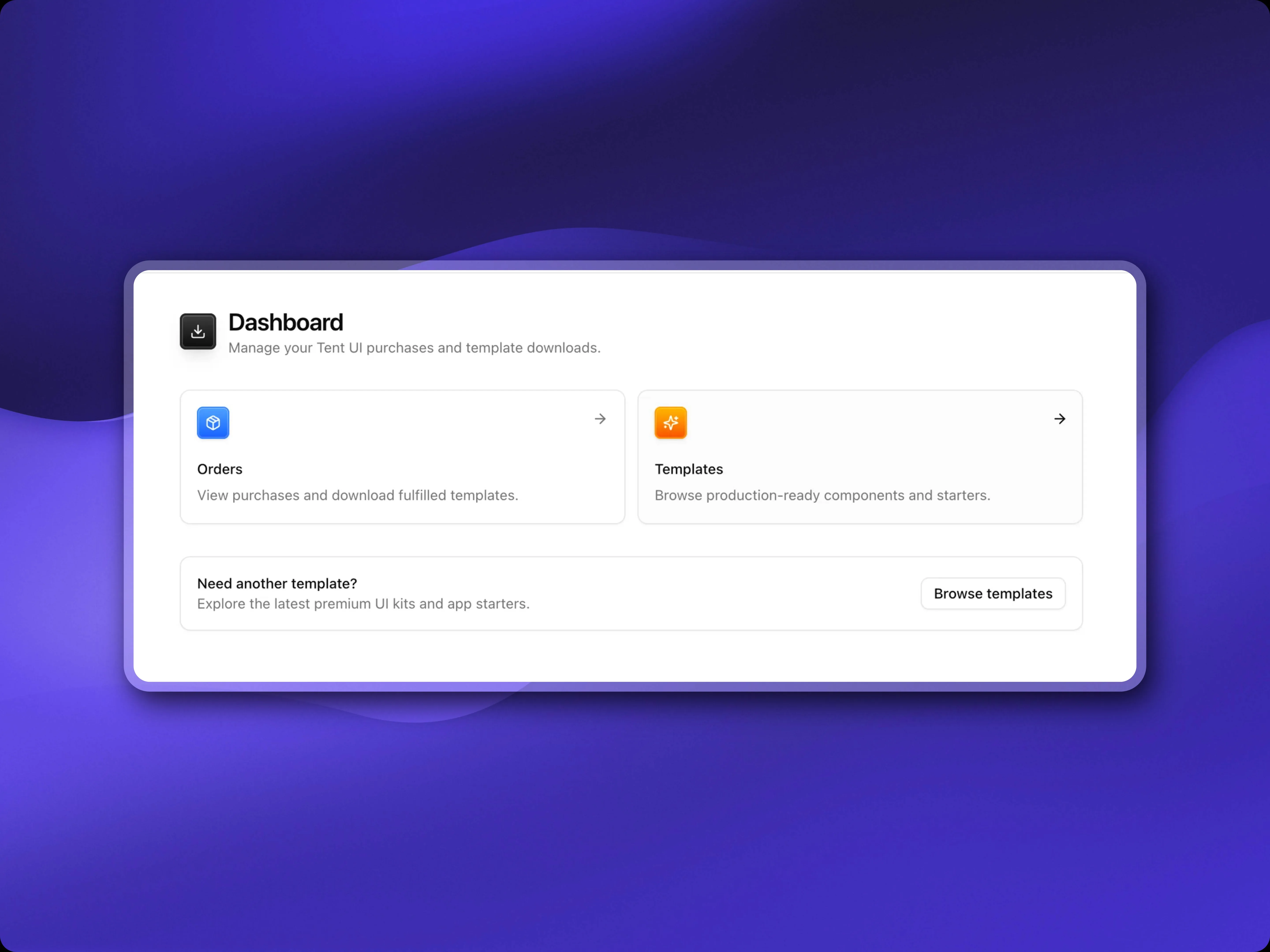 Customer dashboard interface