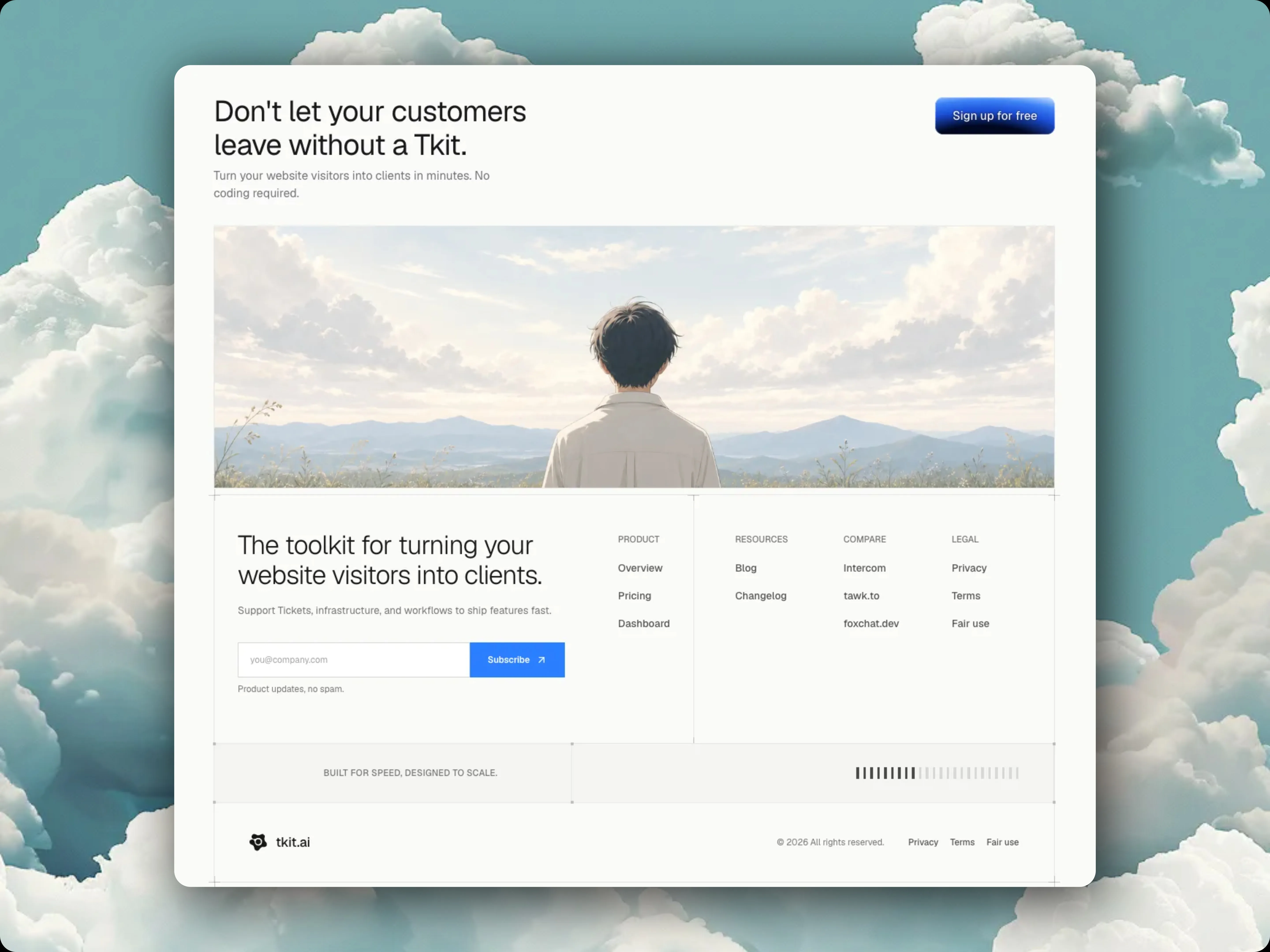 Customer-support site footer