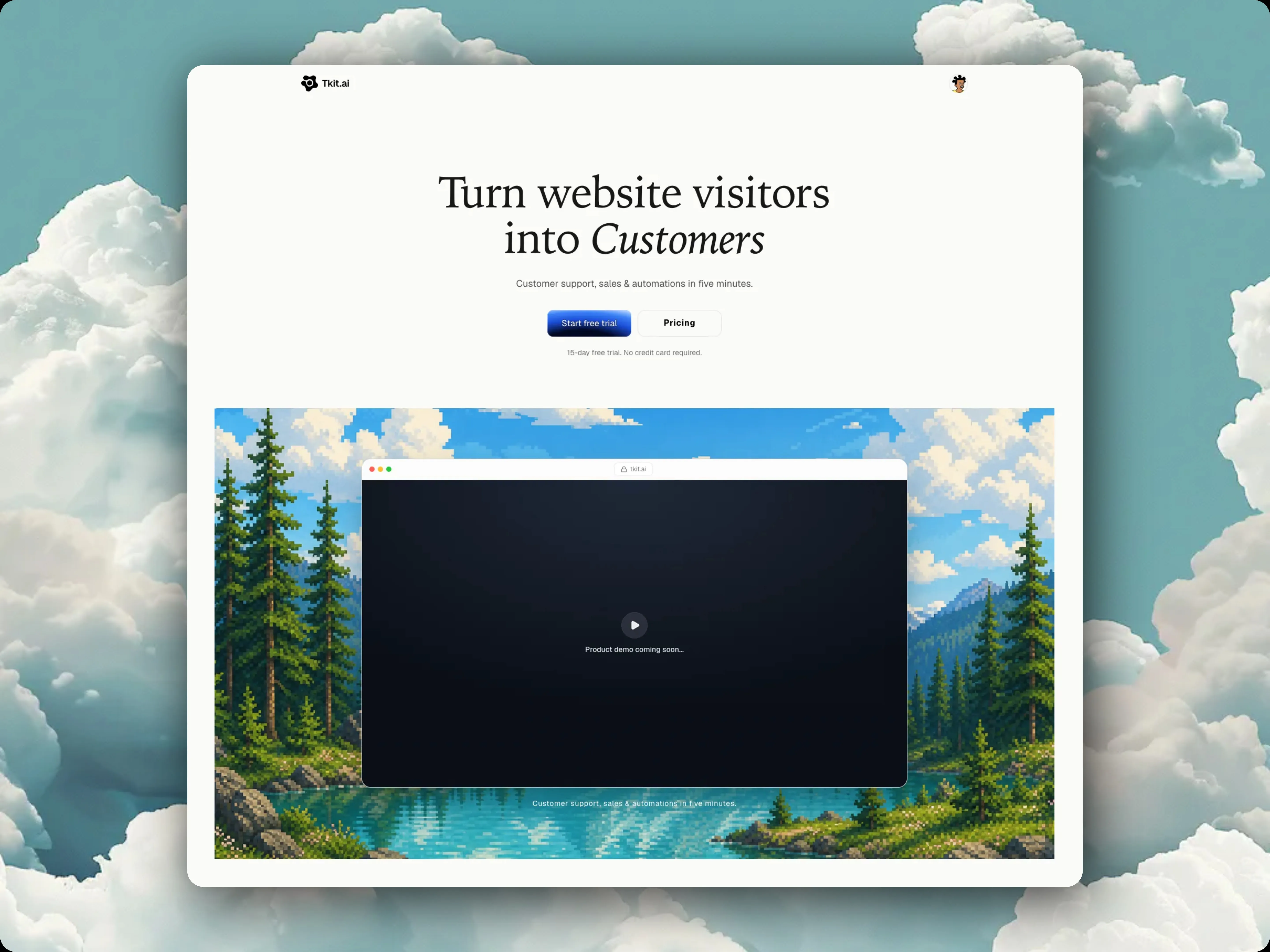 Full customer-support product screen