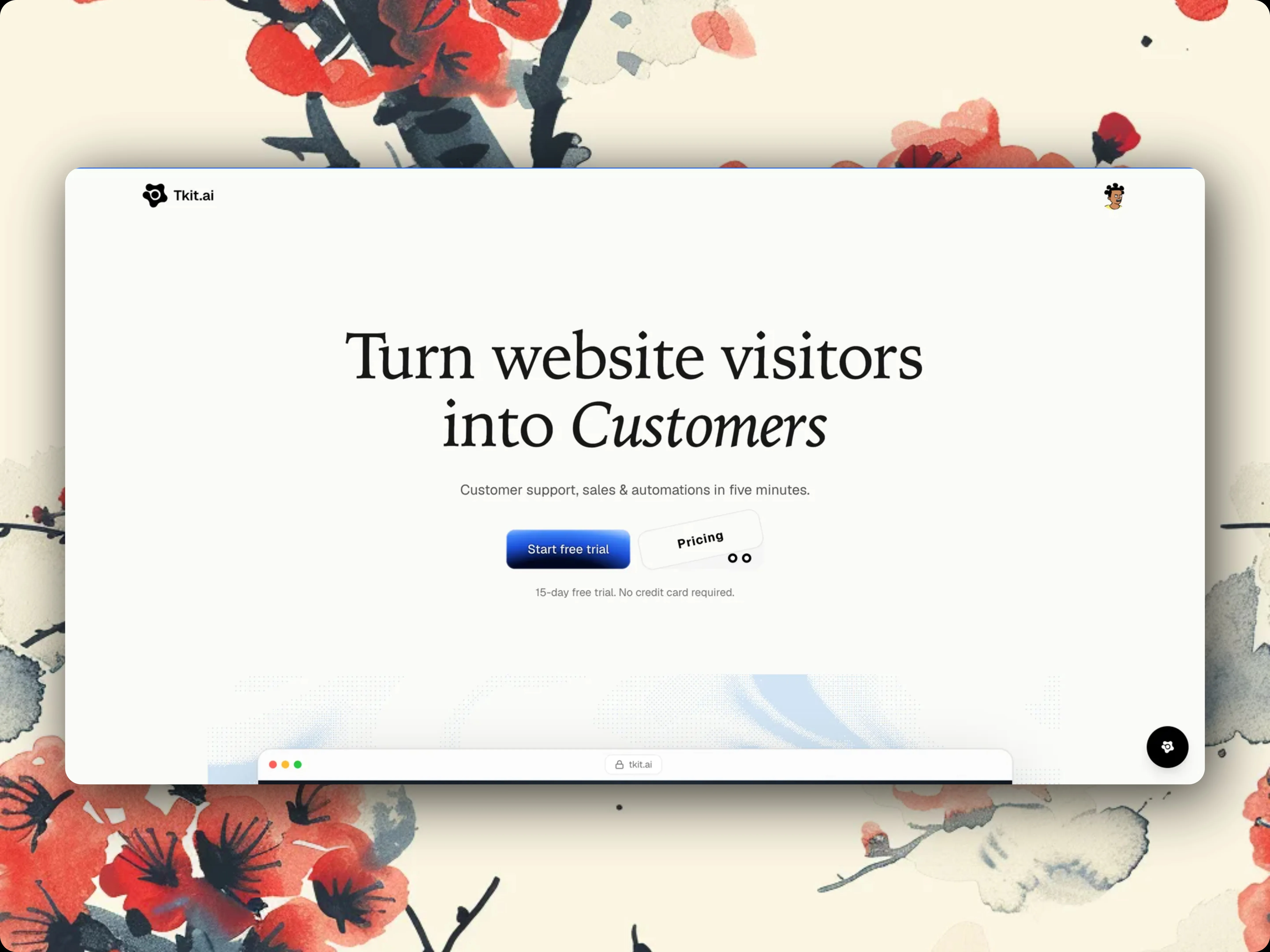 Customer-support software landing page